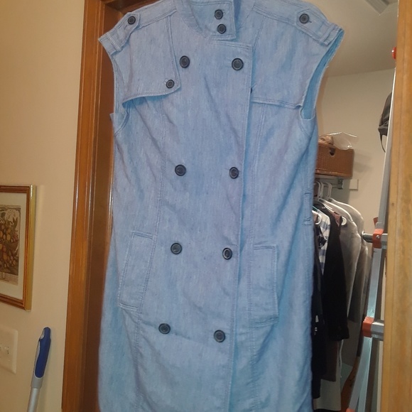 zara basic Jackets & Blazers - Zahra basic blue jean long vest